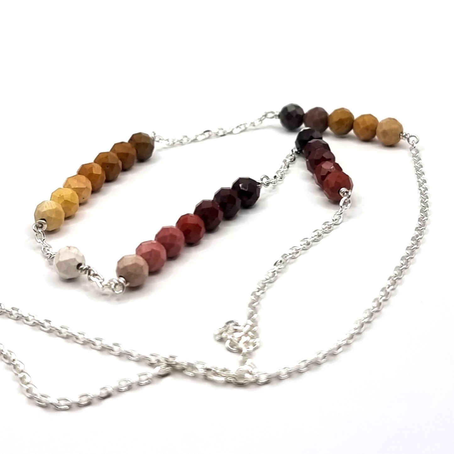 Australian Mookaite sterling silver chain necklace