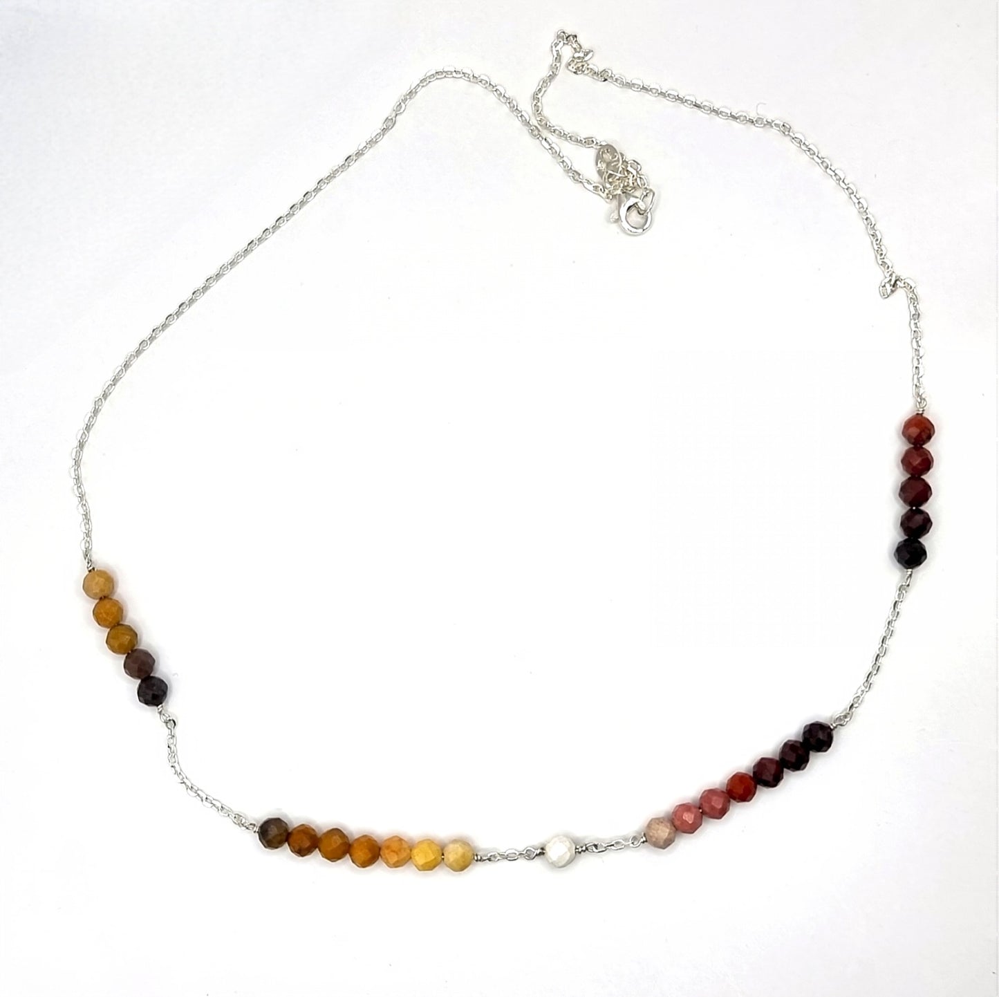 Australian Mookaite sterling silver chain necklace