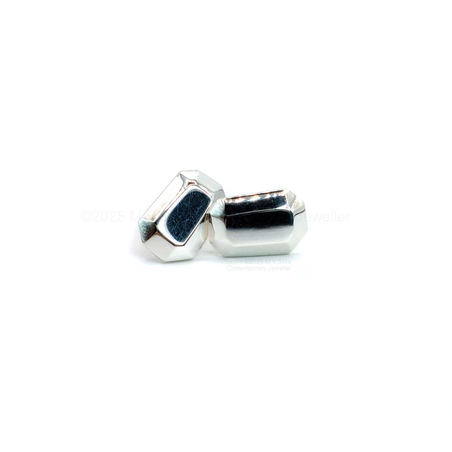 Geometric Facet Studs in Sterling Silver
