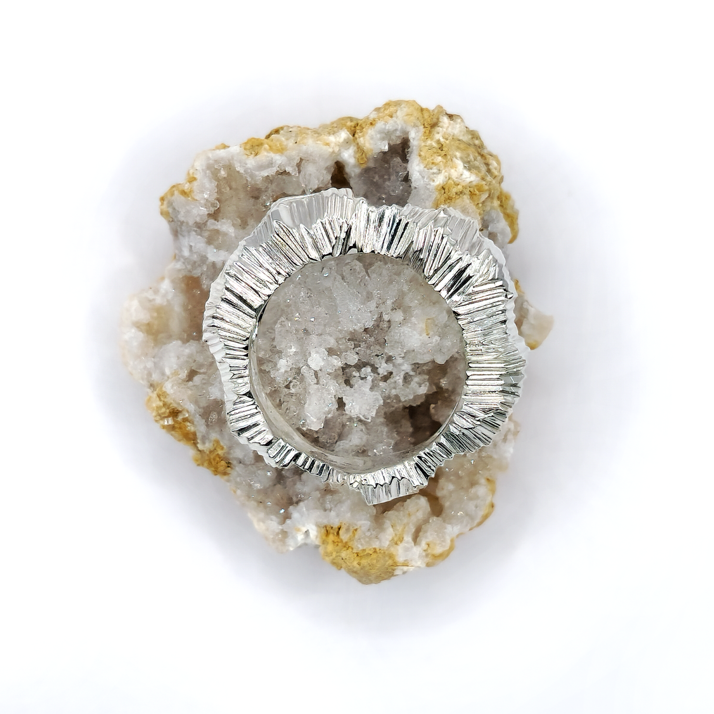"Striations" Geological Design Sterling Silver Statement Ring