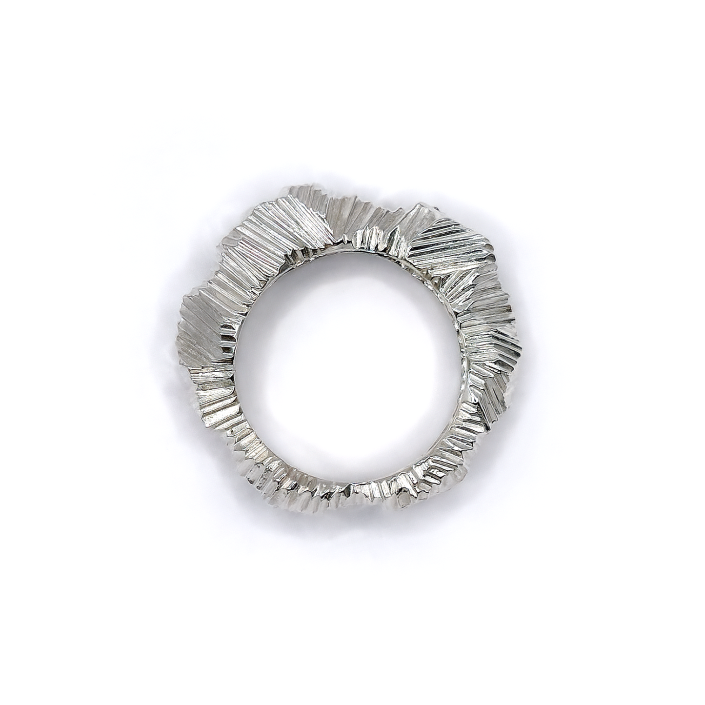 "Striations" Geological Design Sterling Silver Statement Ring