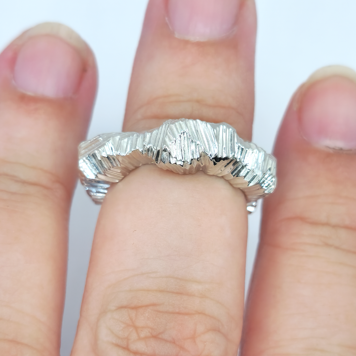 "Striations" Geological Design Sterling Silver Statement Ring