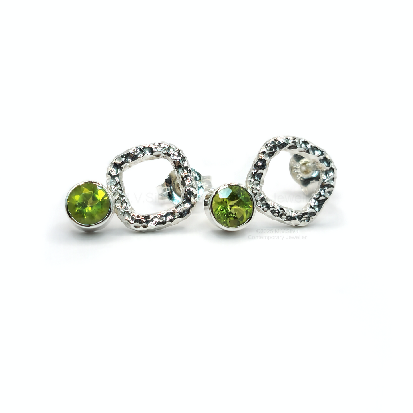 asymmetrical peridot earrings image 2