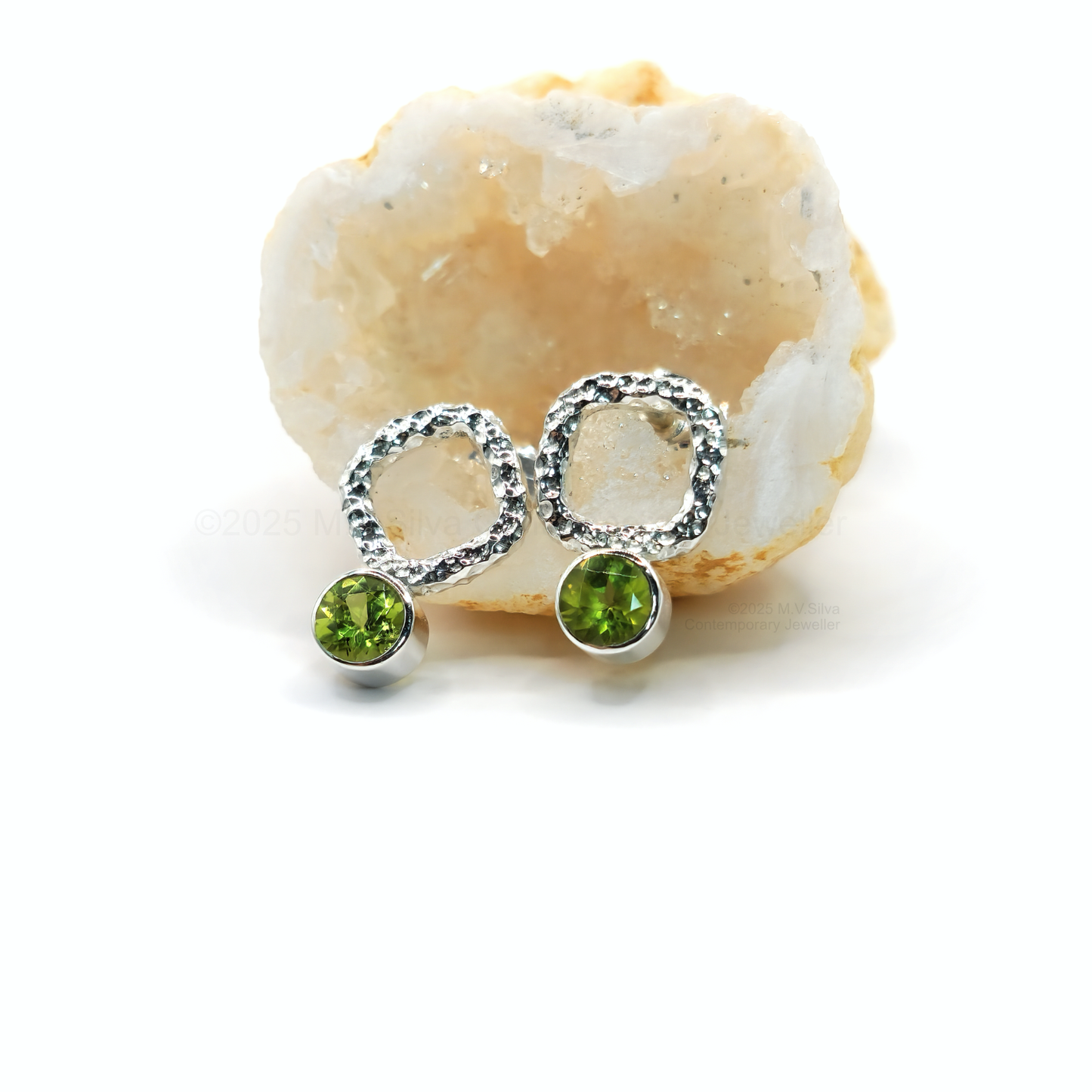 asymmetrical peridot earrings image 5