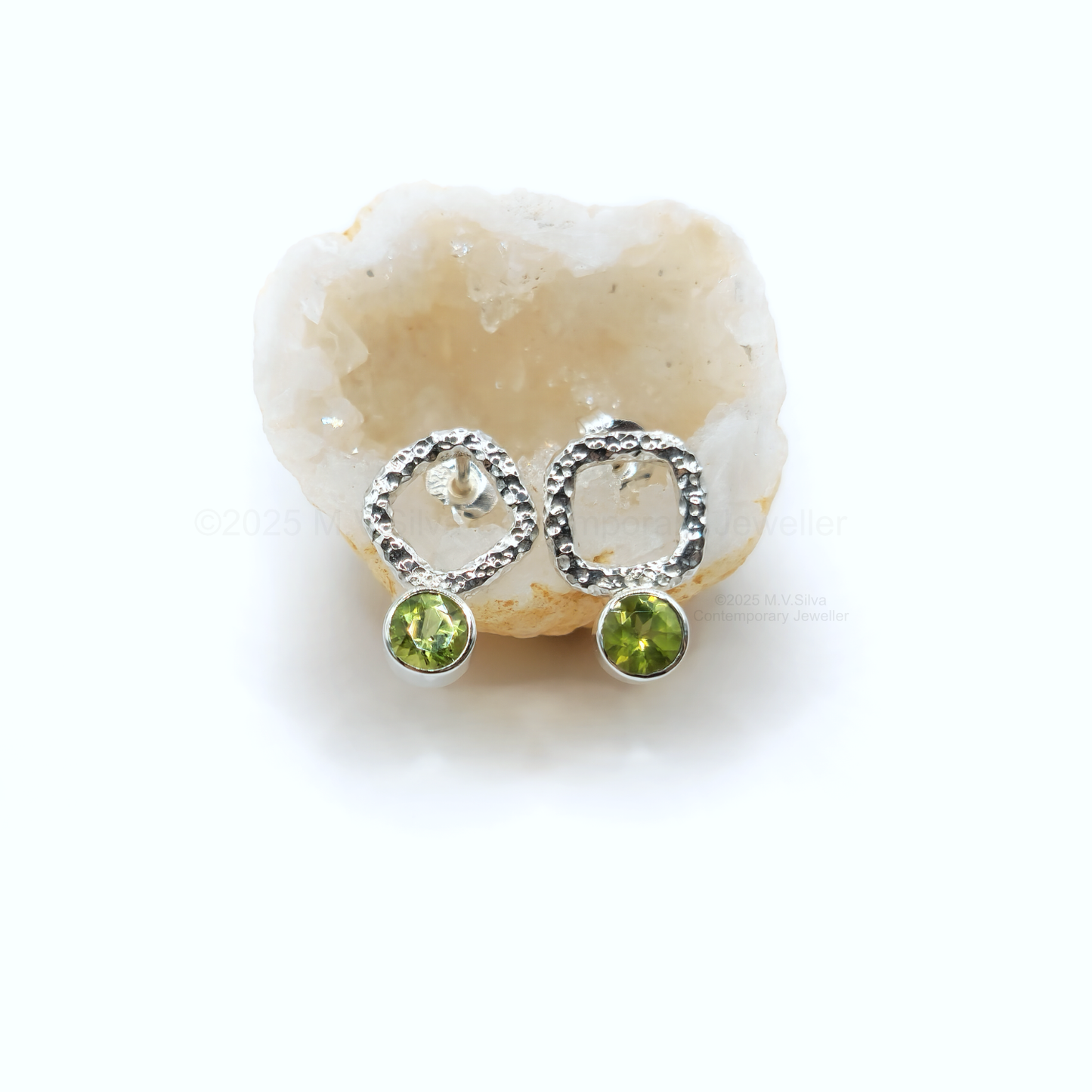 asymmetrical peridot earrings image 6