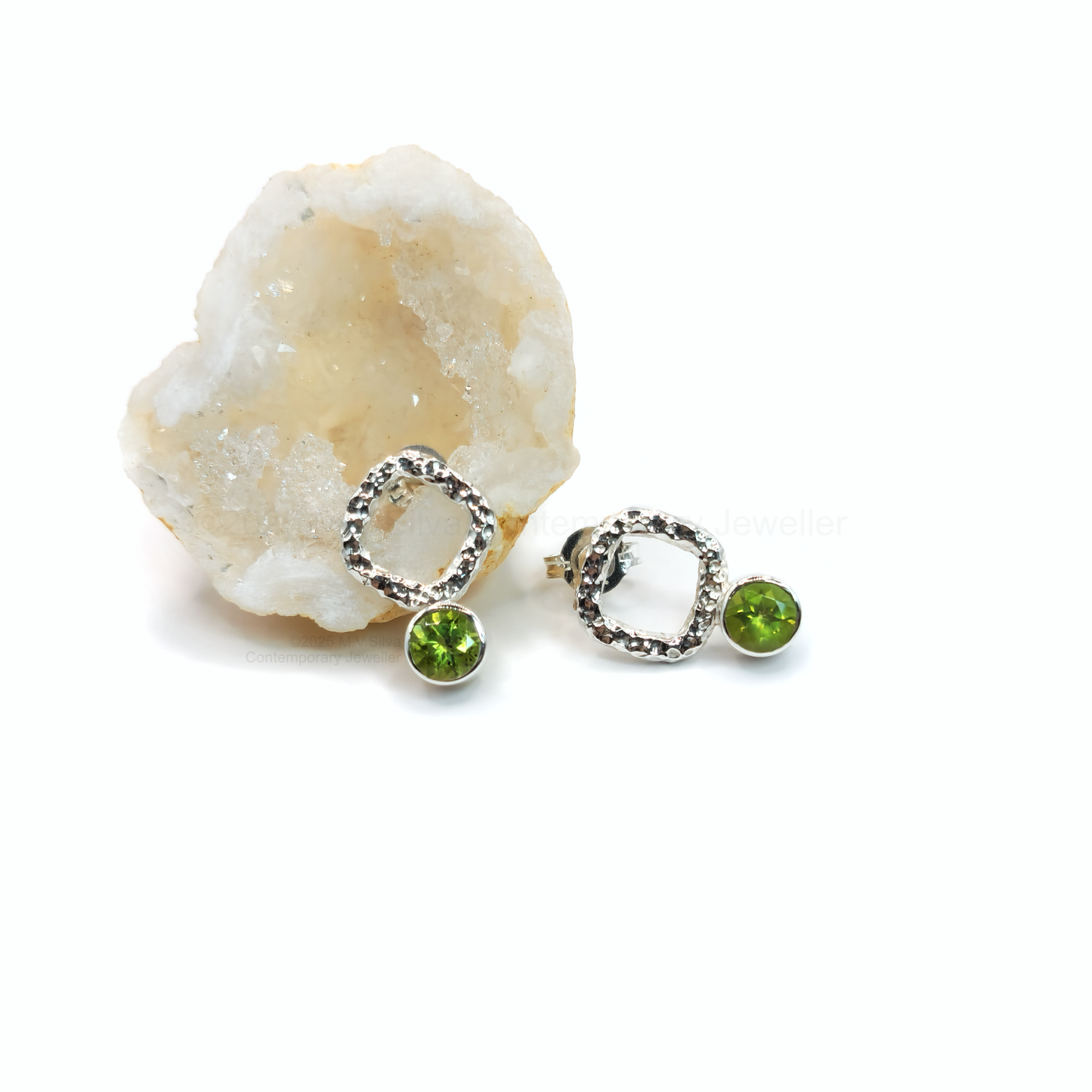 asymmetrical peridot earrings image 7