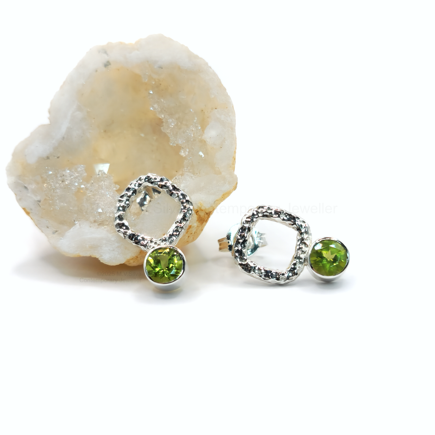 asymmetrical peridot earrings image 8