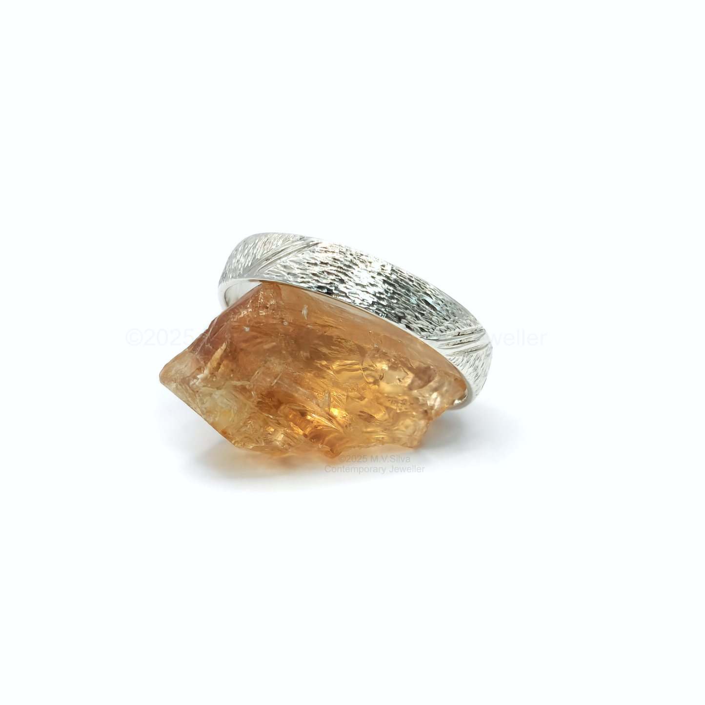 "Tree Lines" Hand Engraved Bark Textured Wedding Ring