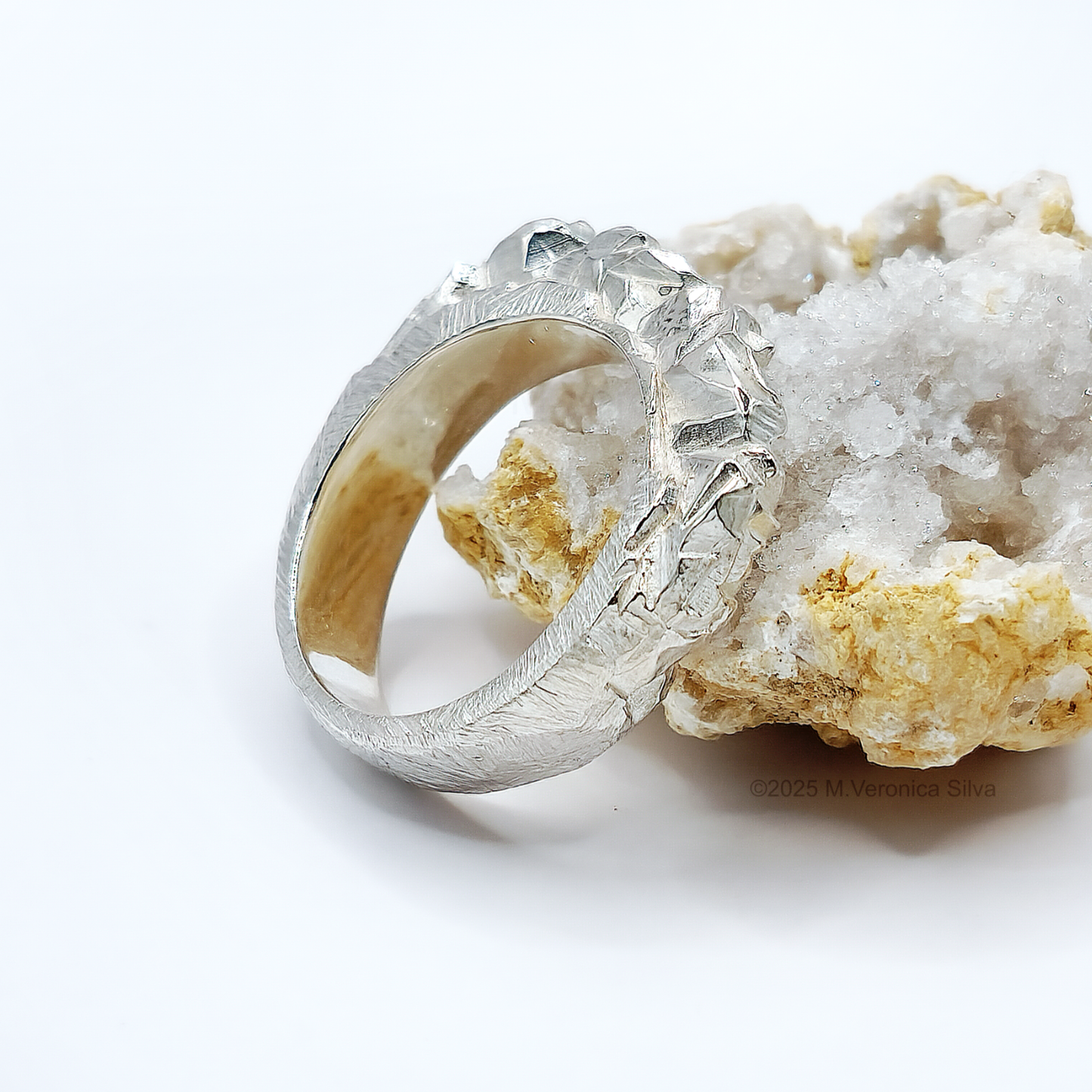 Unconformity silver statement ring