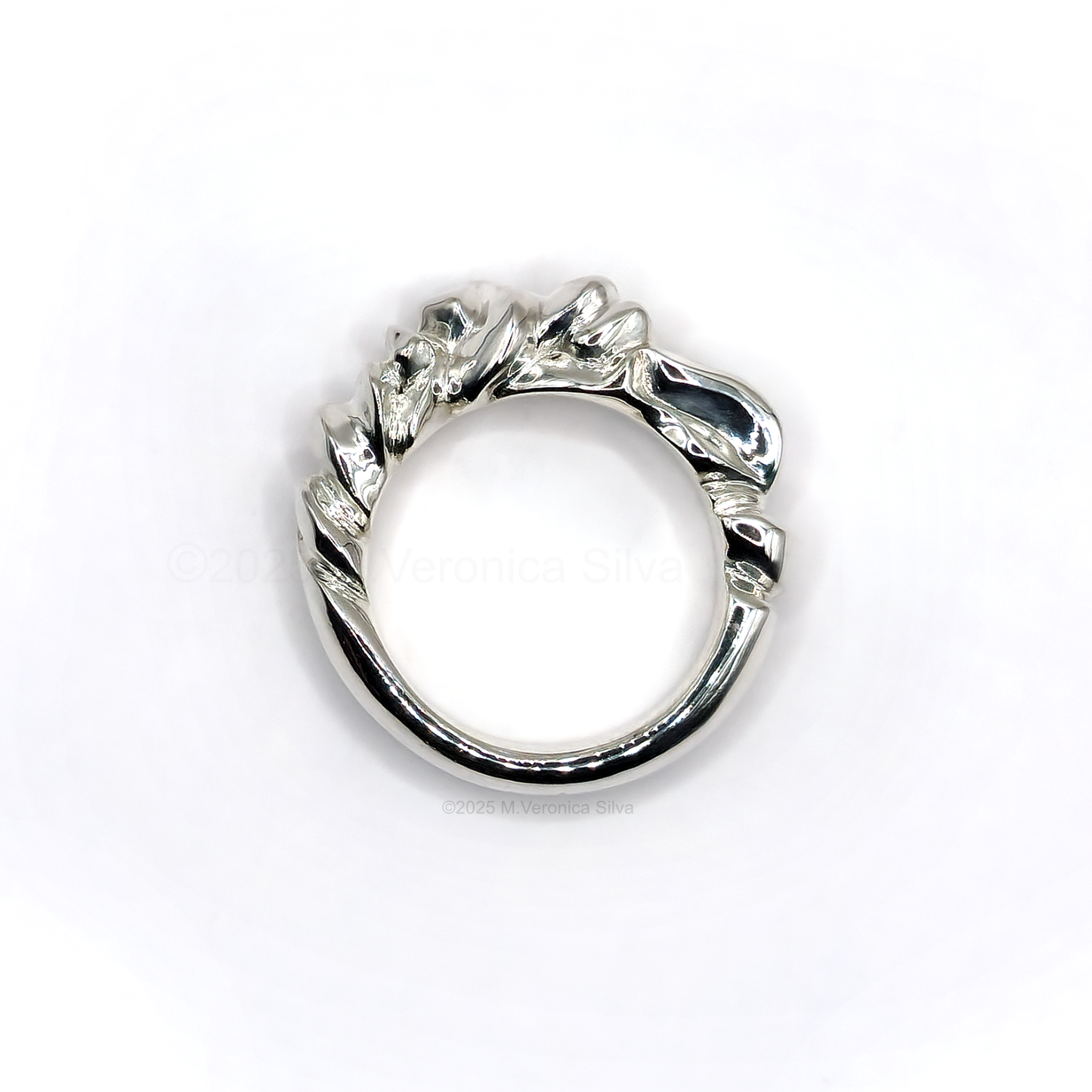 "Waterways and Clouds" One-of-a-Kind Statement Ring