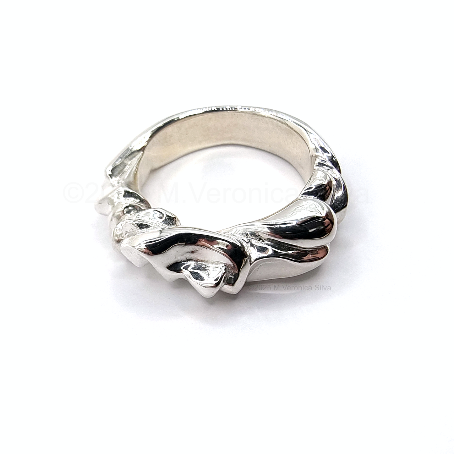 "Waterways and Clouds" One-of-a-Kind Statement Ring