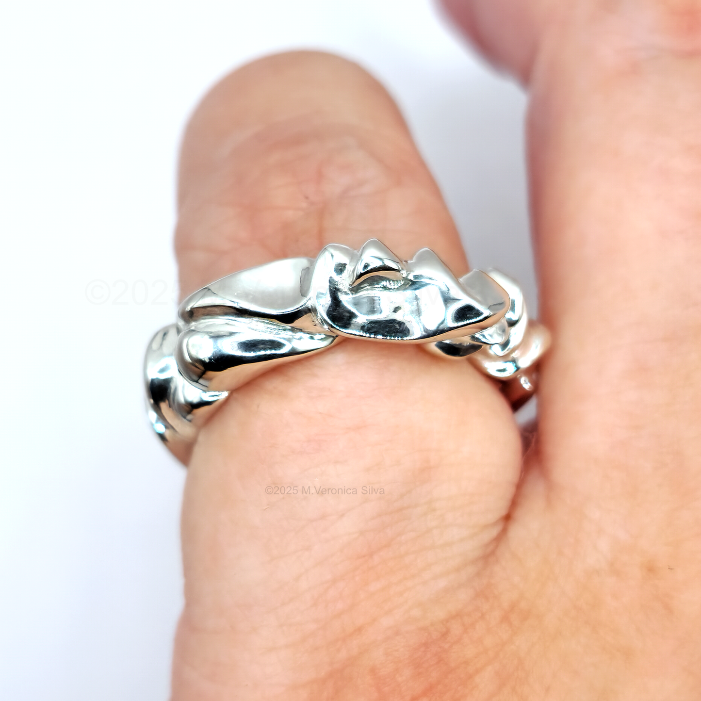"Waterways and Clouds" One-of-a-Kind Statement Ring