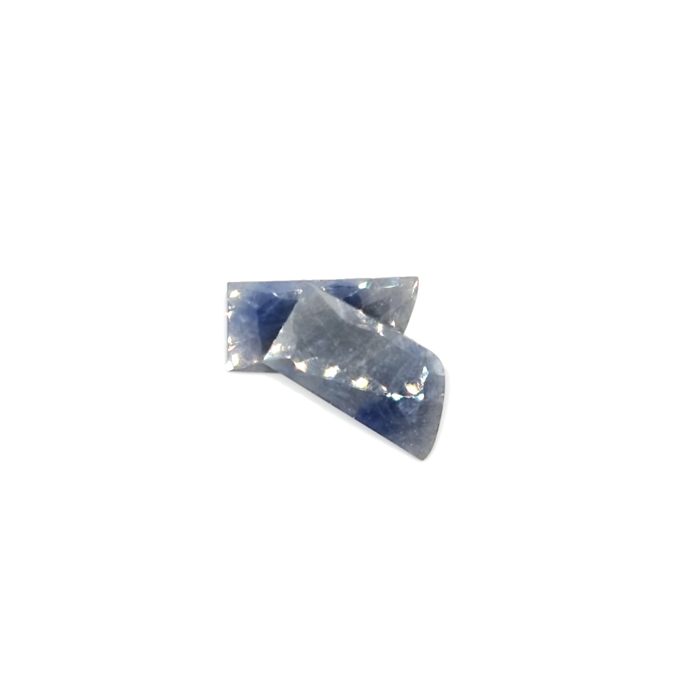 18.95ct Freeform Rose Cut Sapphire Cabochon Pair in Opaque Blue and Grey