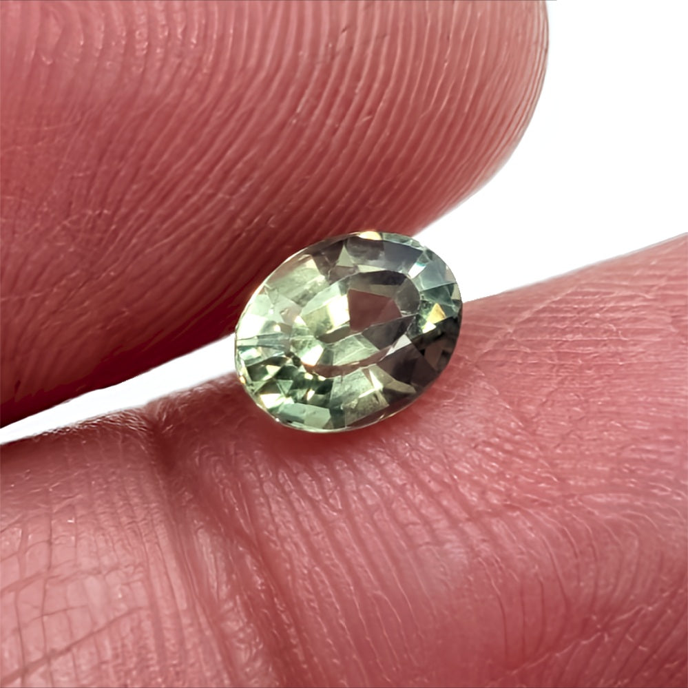 1.13ct Pale Green Oval Sapphire