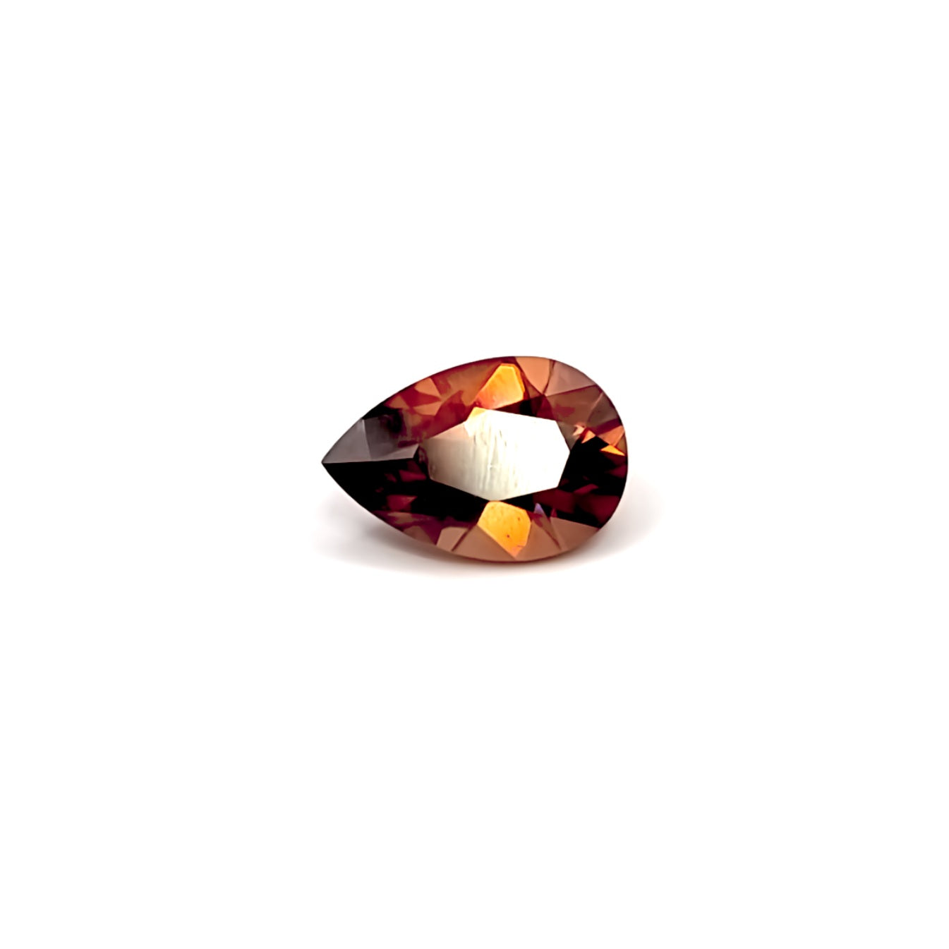 2.34ct Pear Cut Firey Red Zircon