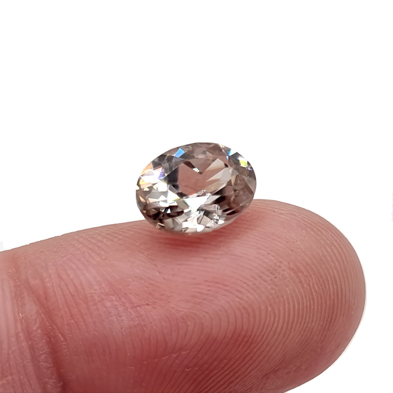 3.30ct Oval Cut Pale Peach Zircon