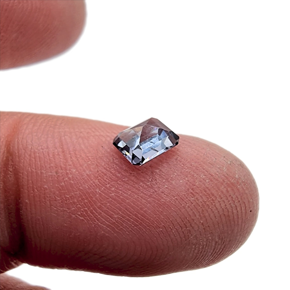 0.75ct Rectangle Step Cut Grey-Blue Spinel