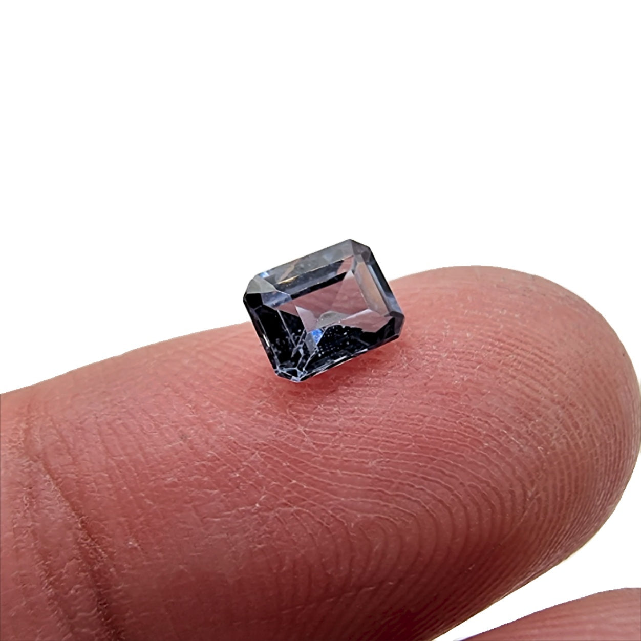 0.75ct Rectangle Step Cut Grey-Blue Spinel