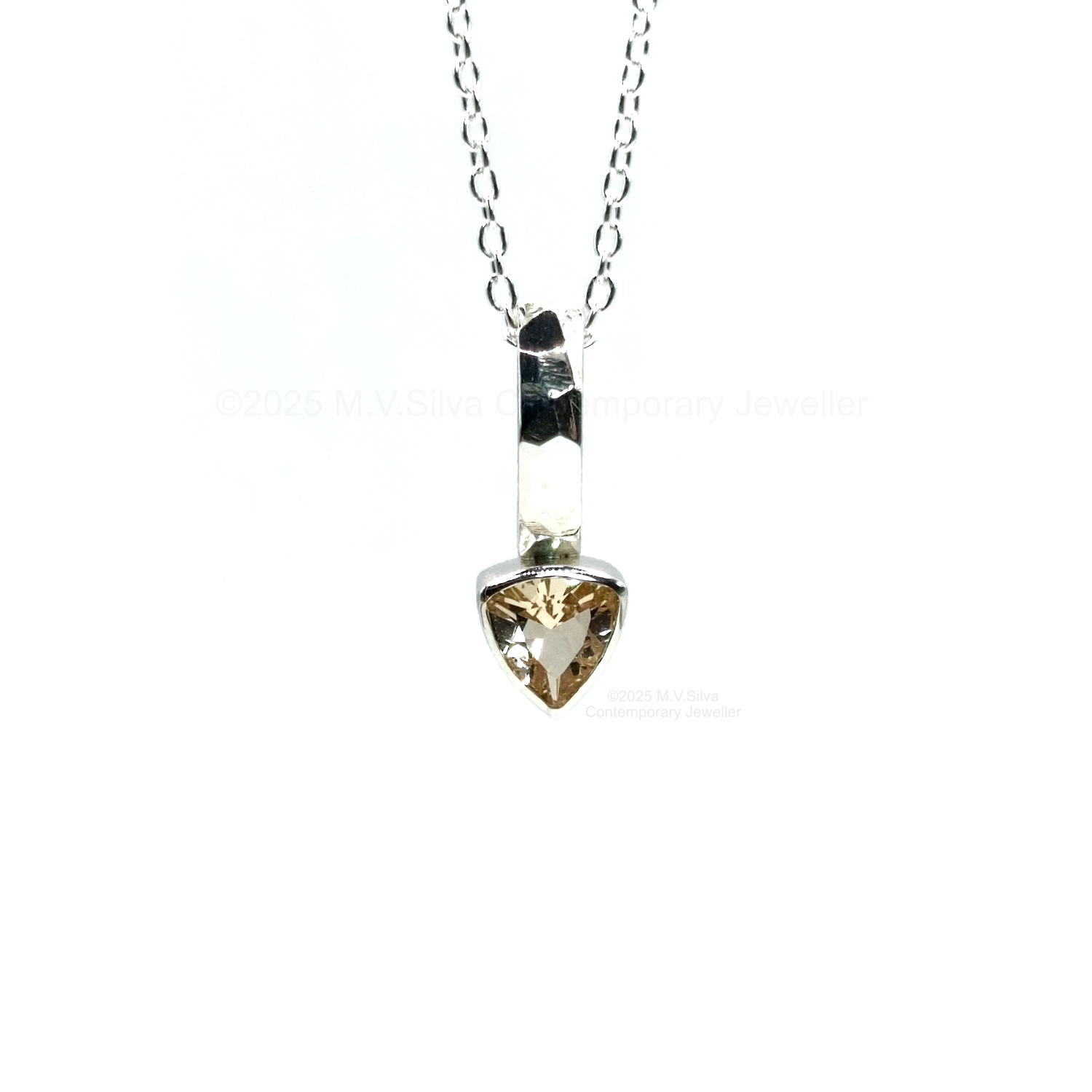 Heliodor Textured Pendant - front on