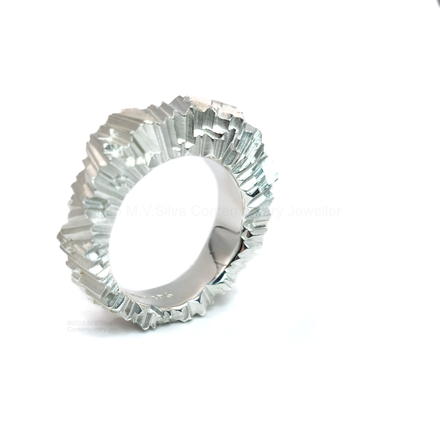Sunray sterling silver statement ring