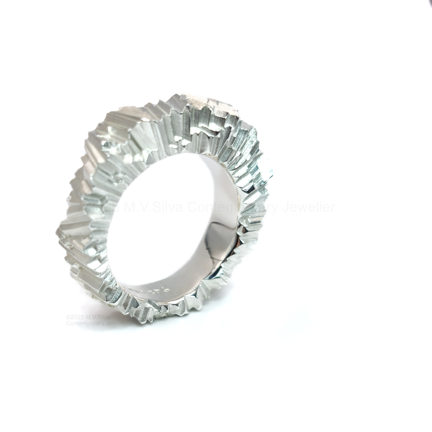 Sunray sterling silver statement ring