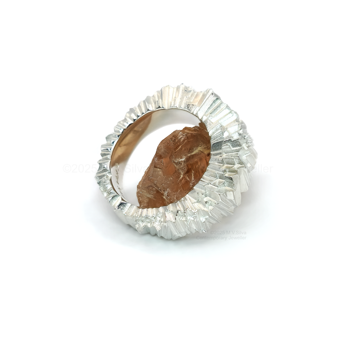 Sunray sterling silver statement ring