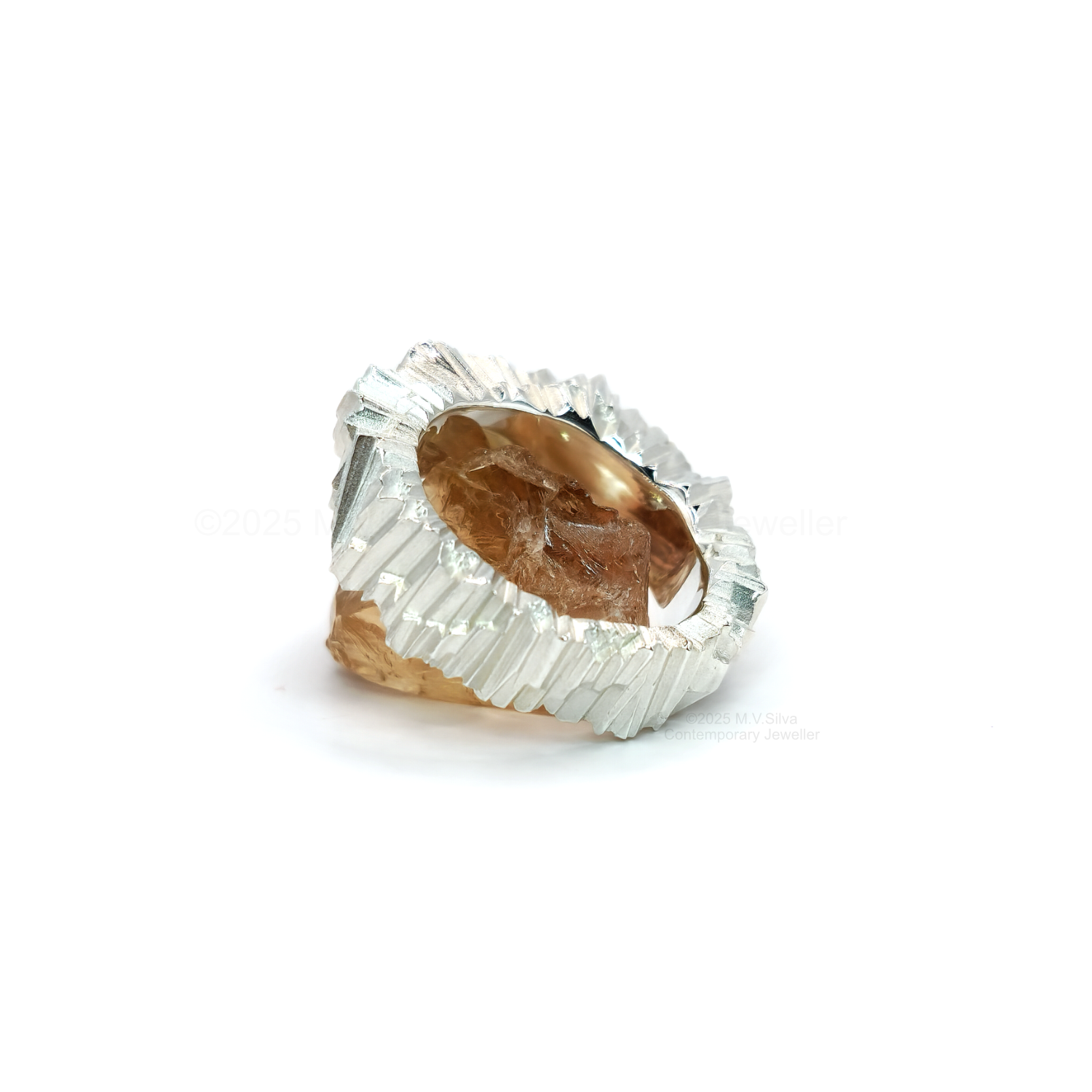 Sunray sterling silver statement ring