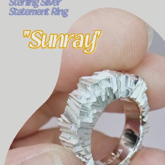 Sunray sterling silver statement ring video