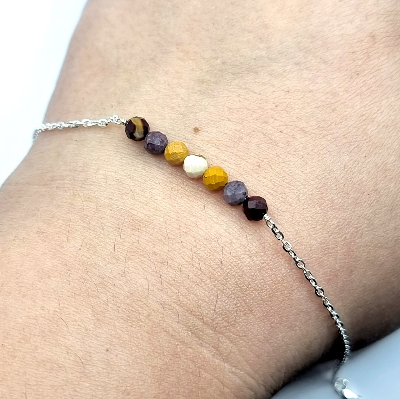 Australian Mookite Bead and Chain Bracelet